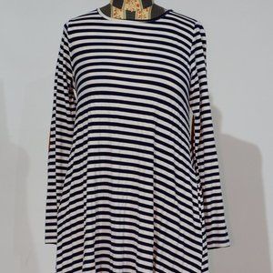 Navy blue and white stripped dress